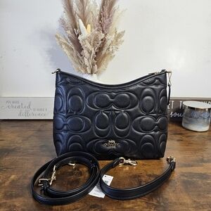 Coach Black Embossed Shoulder Bag...Regular Laurel